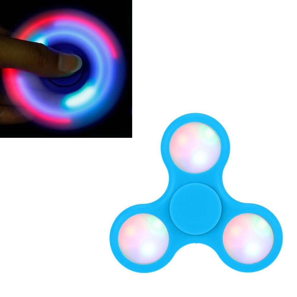 Shopinnov - Hand spinner fidget spinner plusieurs modes lumineux ou non lumineux modele bleu - Jeux de récréation