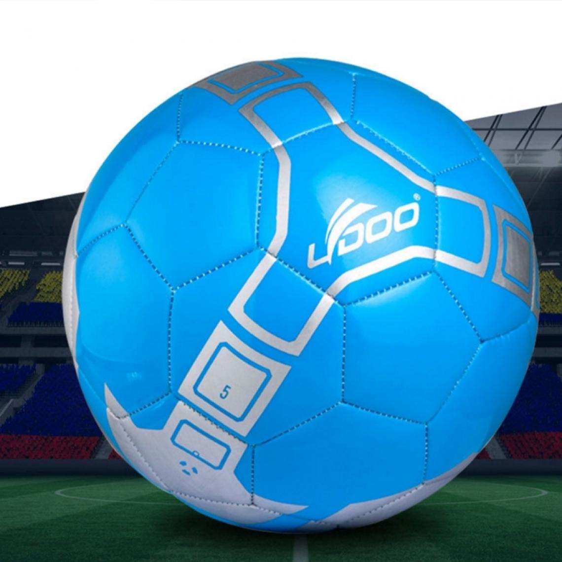 Wewoo - Ballon bleu 21.5cm cuir PU couture portable match de football - Jeux de balles