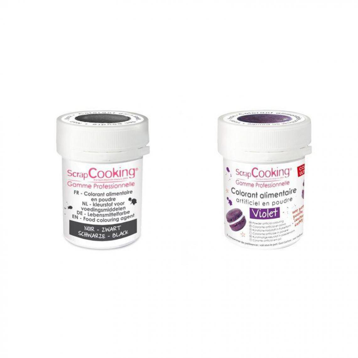 Scrapcooking - 2 colorants alimentaires en poudre - noir-violet - Kits créatifs