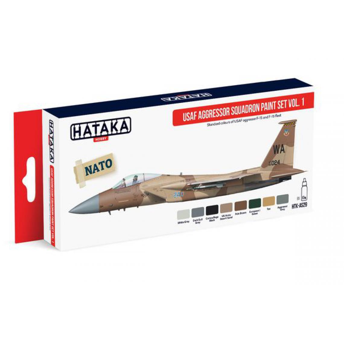 Hataka - Red Line Set (8 pcs) USAF Aggressor Squadron paint set vol. 1 - HATAKA - Accessoires et pièces