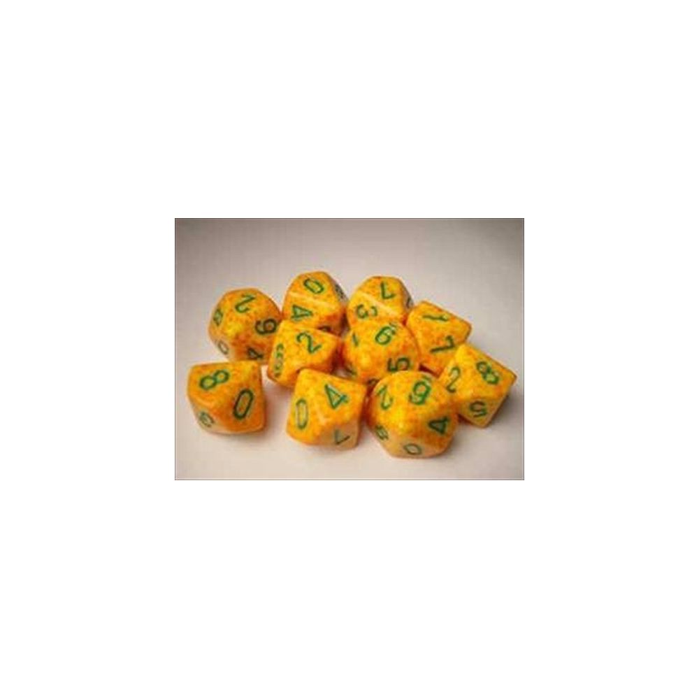 Chessex - Chessex Dice Sets Lotus Speckled - Ten Sided Die d10 Set (10) - Jeux d'adresse