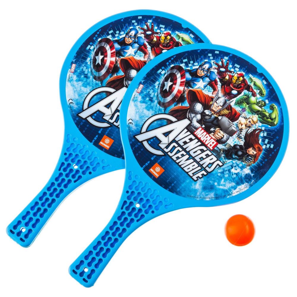Disney Montres - 2 Raquettes de plage - Avengers - Balle orange - Jeux de balles