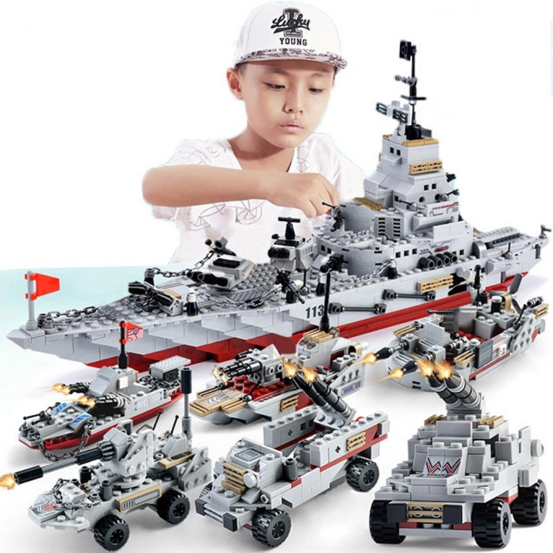 Universal - Navires de guerre, aéronefs, corps de marines, blocs de construction, briques, bâtiments de guerre, jouets pour enfants.(Coloré) - Mangas