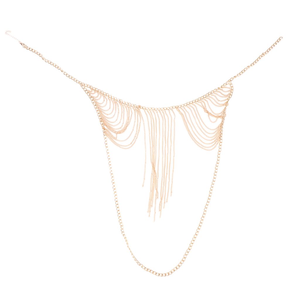 marque generique - corps en alliage de métal bikini femmes chaîne doré - Perles