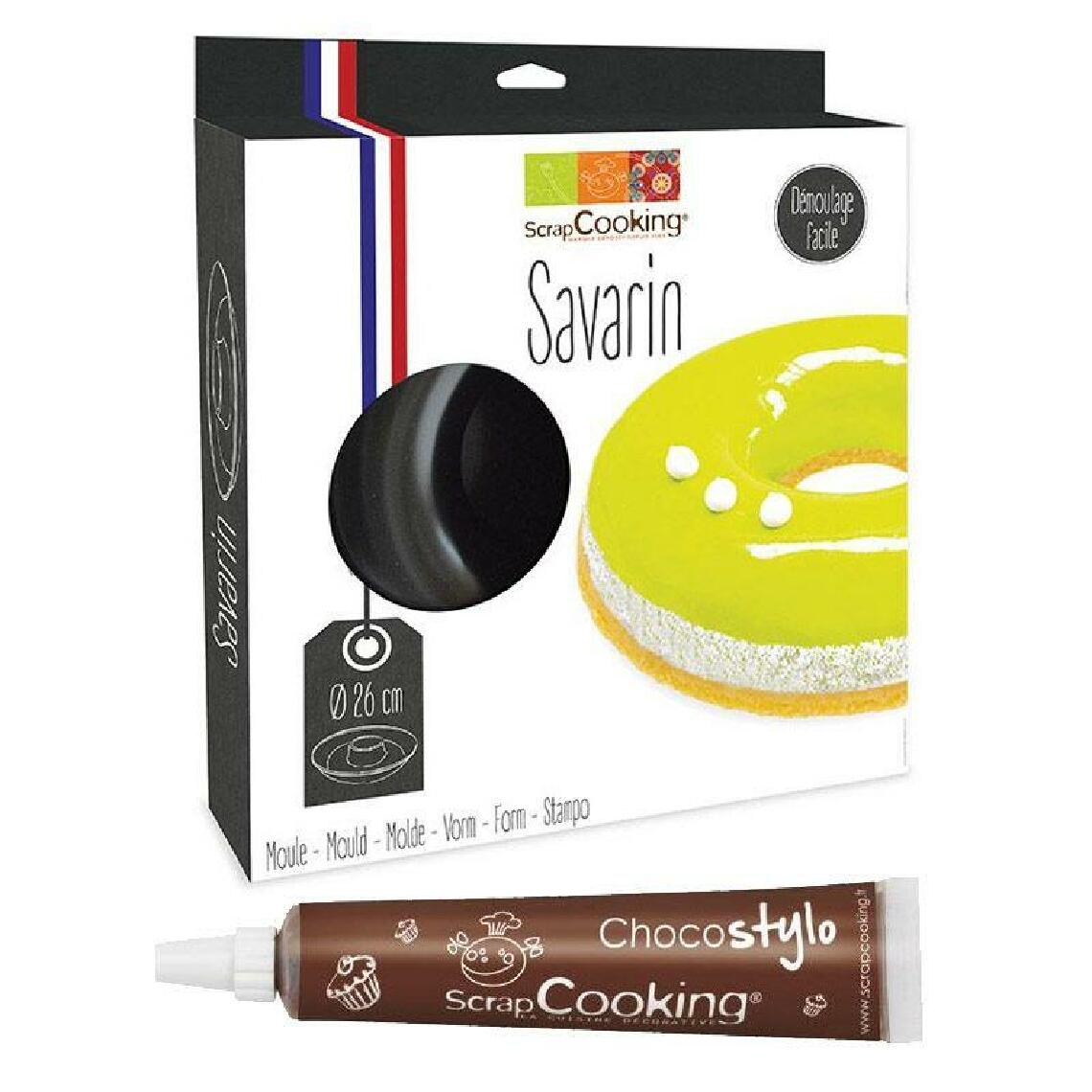 Scrapcooking - Moule à gâteau semi-rigide savarin + 1 Stylo chocolat offert - Kits créatifs