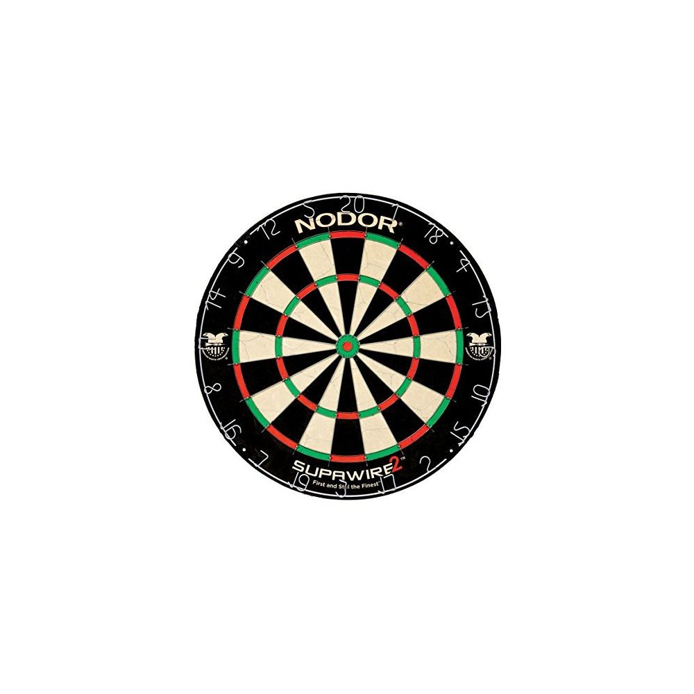 Nodor - Nodor Supawire 2 Regulation-Size Staple-Free Bristle Dartboard with Moveable Number Ring and Hanging Kit - Jeux de cartes