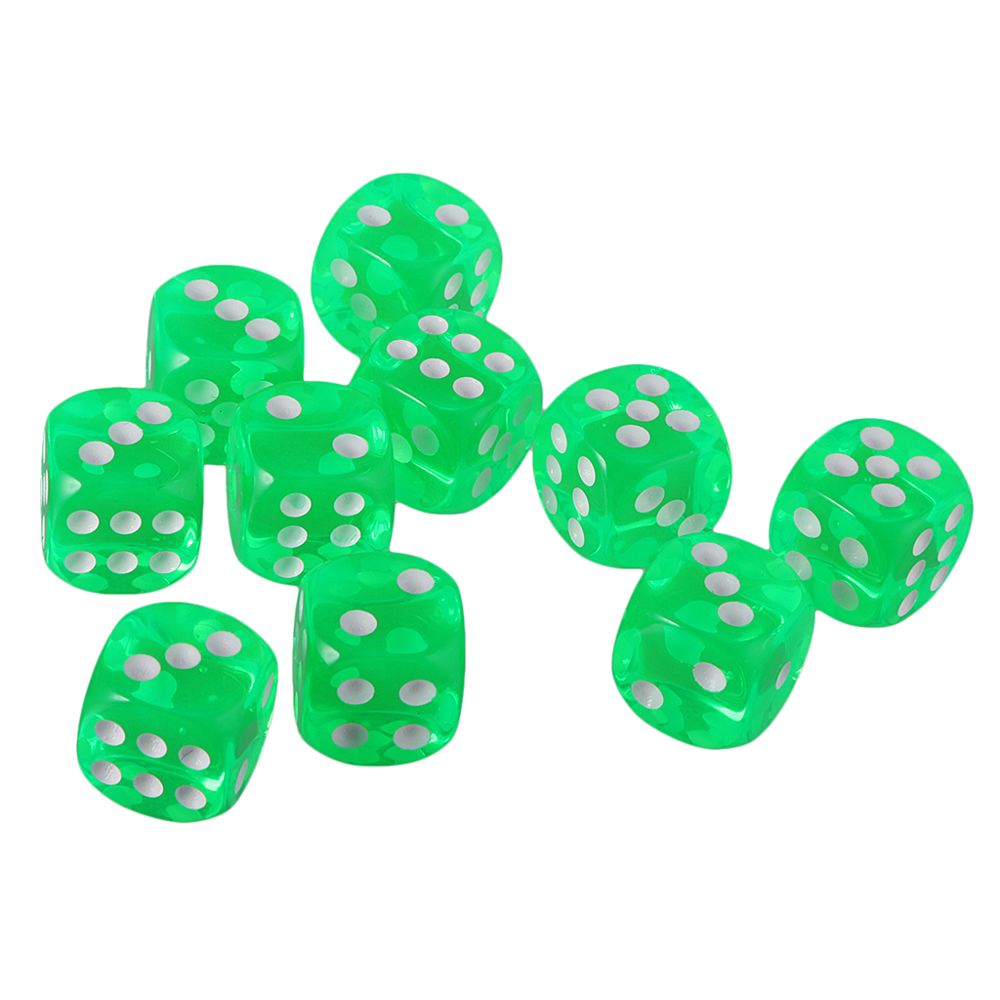 marque generique - Lot De 10 Dés Acryliques à Six Faces D6 Pour Du0026D TRPG Party Board Game Toys Green - Jeux de rôles
