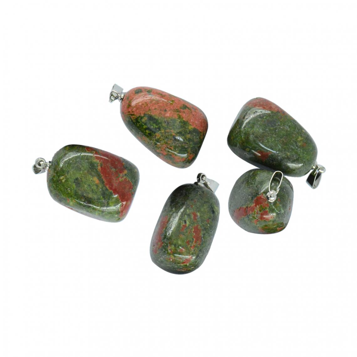 marque generique - 5pcs pierres précieuses breloques pendentifs fabrication de bijoux Aventurine verte - Perles