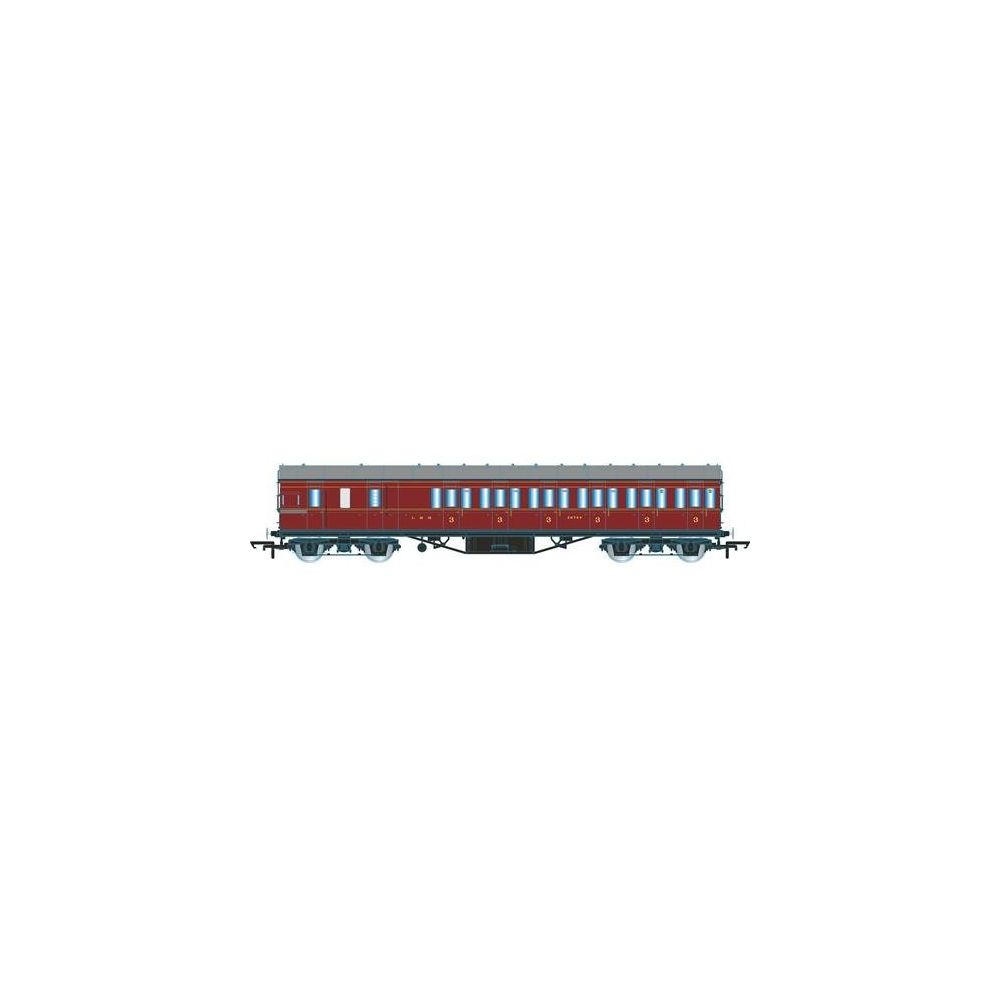 Hornby - Hornby R4677B LMS Non-Corridor 57' Third Class Brake Coach - Train électrique
