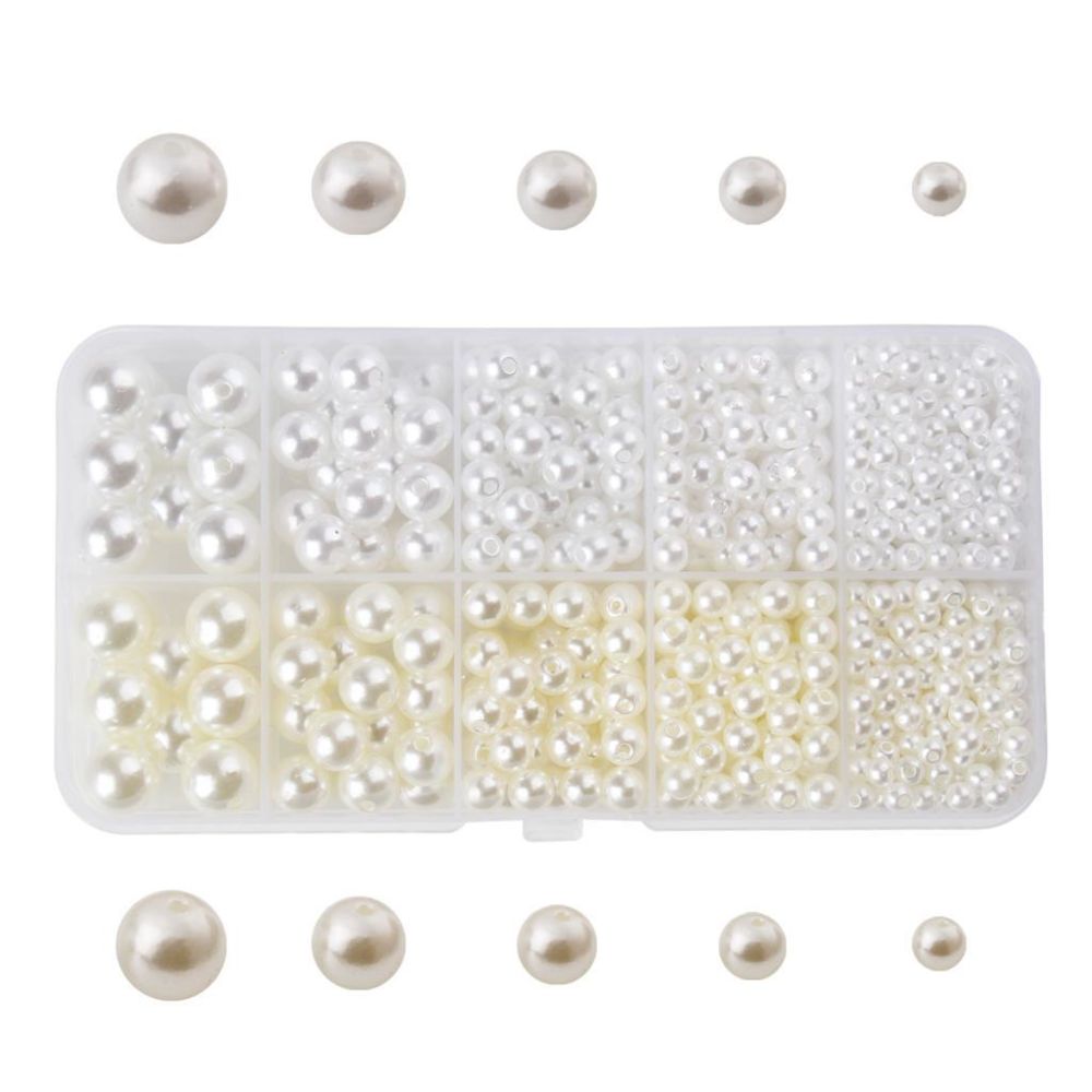 marque generique - 1000 pièces Perles Artificielles pour Collier de Perles, Guirlande de Fleurs, Loisirs Créatifs - Perles