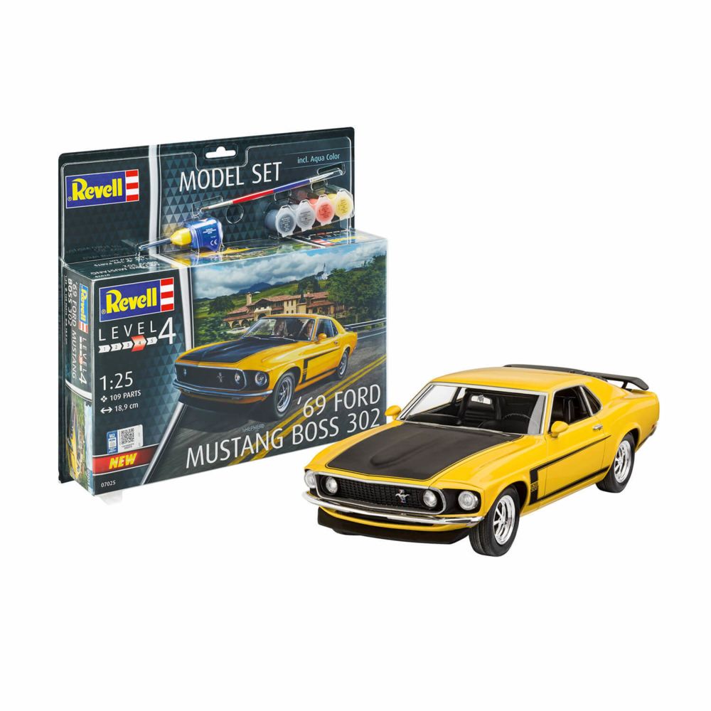 Revell - Maquette voiture : Model Set : 1969 Ford Mustang Boss - Voitures
