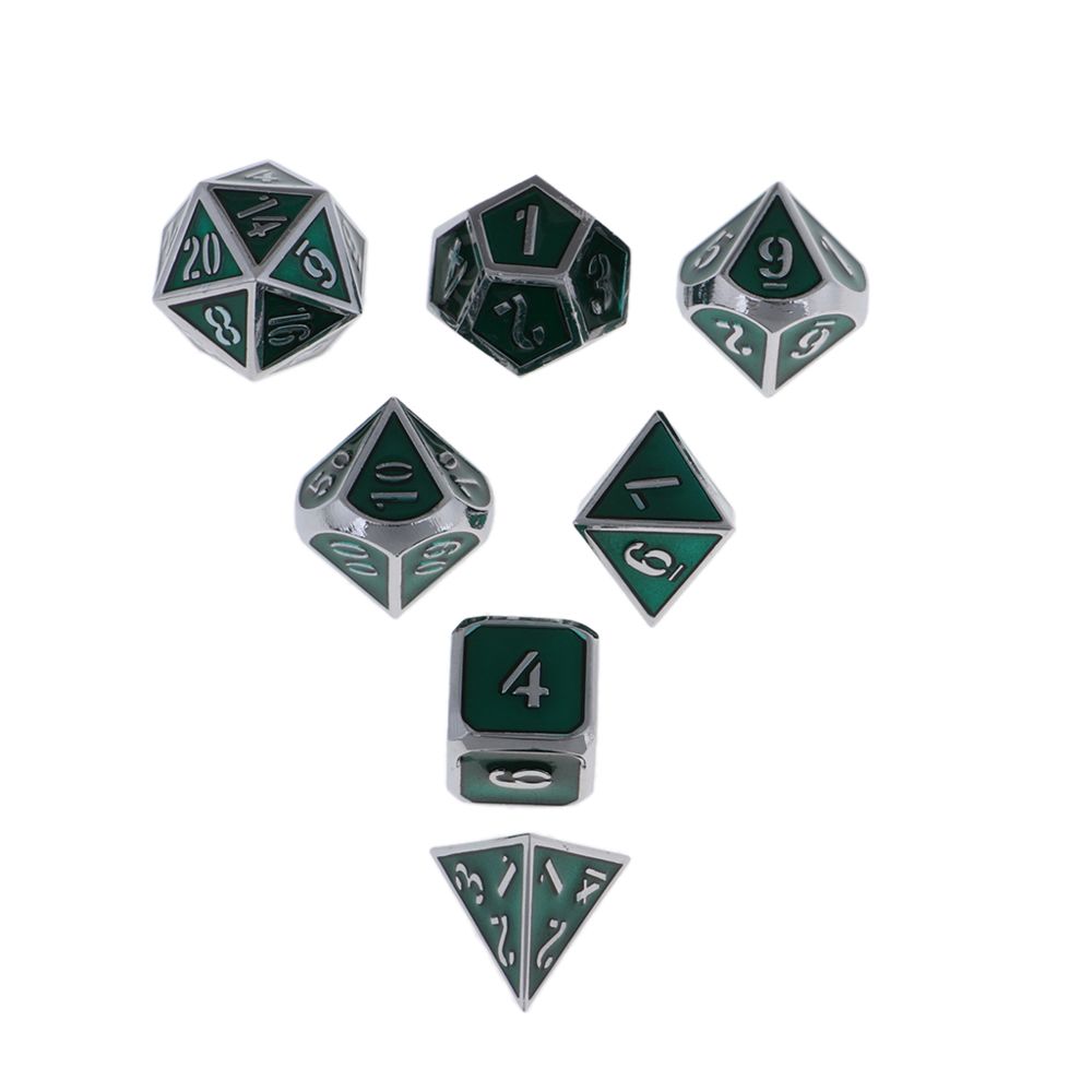 marque generique - 7pcs multi-faces jeu de dés D u0026 D jeu de dés polyédriques dés chromium vert clair - Les grands classiques