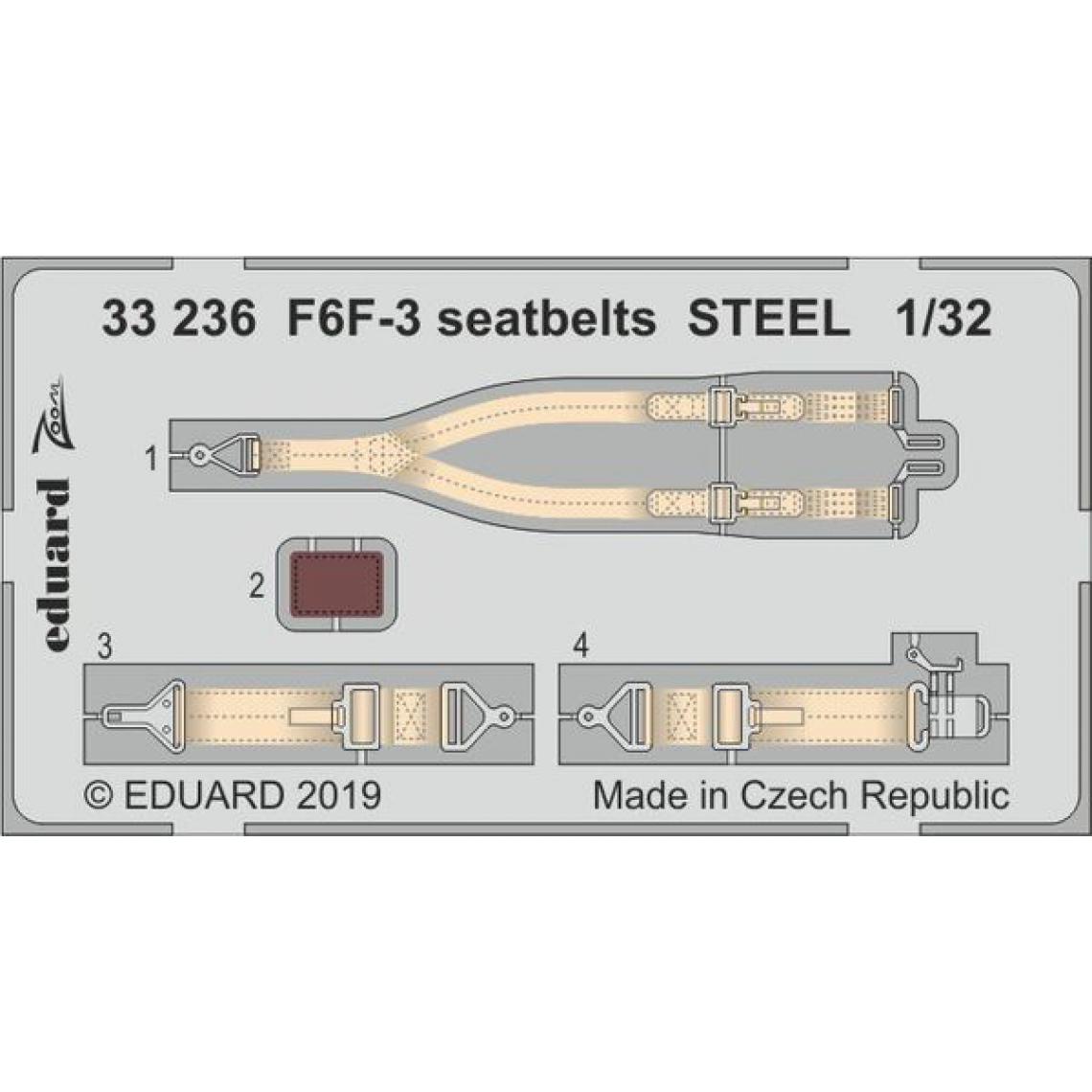 Eduard - F6F-3 seatbelts STEEL for Trumpeter - 1:32e - Eduard Accessories - Accessoires et pièces
