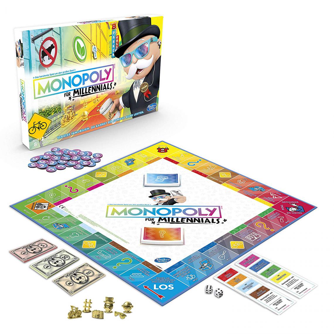 Disney Montres - Hasbro - E4989100 - Monopoly Millennial - Jeu de Planchettes familiales pour 2 à 4 Joueurs - Jeux d'adresse