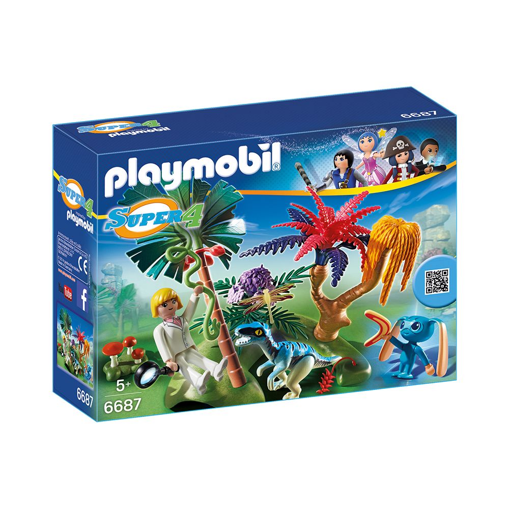 Playmobil - SUPER 4 - Ile perdue avec Alien et vélociraptor - 6687 - Playmobil