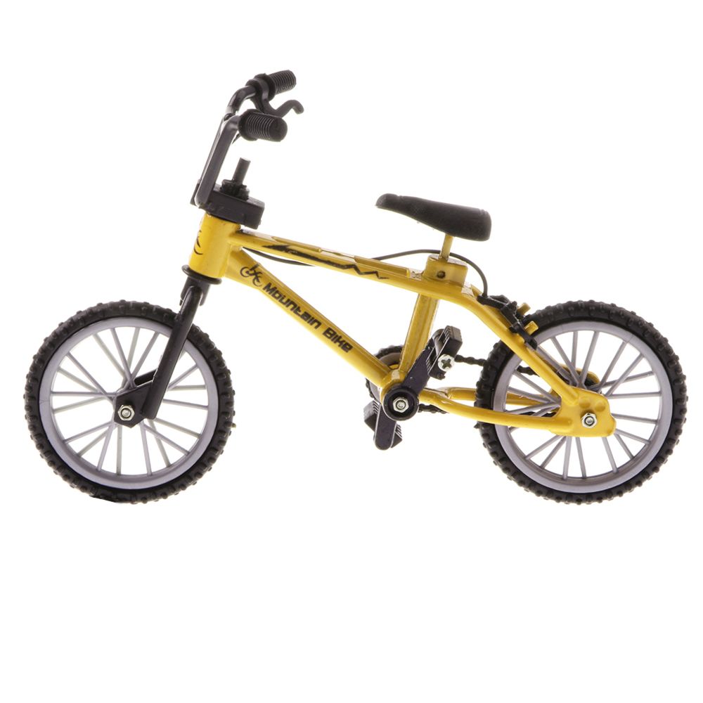 marque generique - 1:24 mini alliage doigt vélo vélo moulé sous pression modèle bureau gadget jouet jaune # 2 - Motos