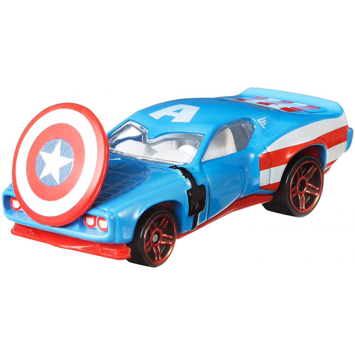 Hot Wheels - véhicule Marvel Character Cars Captain America - Voiture de collection miniature