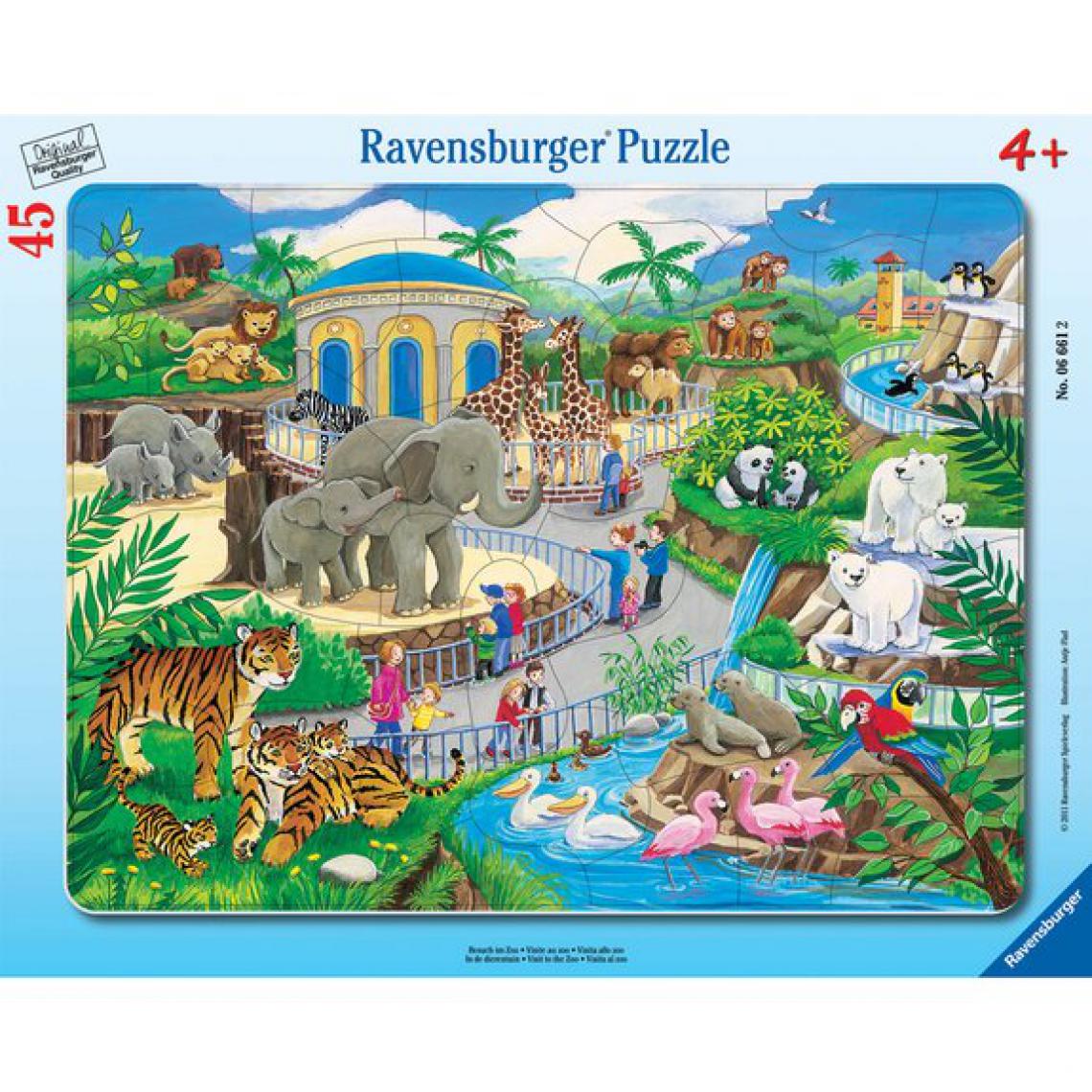 Ludendo - Puzzle cadre 30 - 48 pièces - Visite au zoo - Animaux