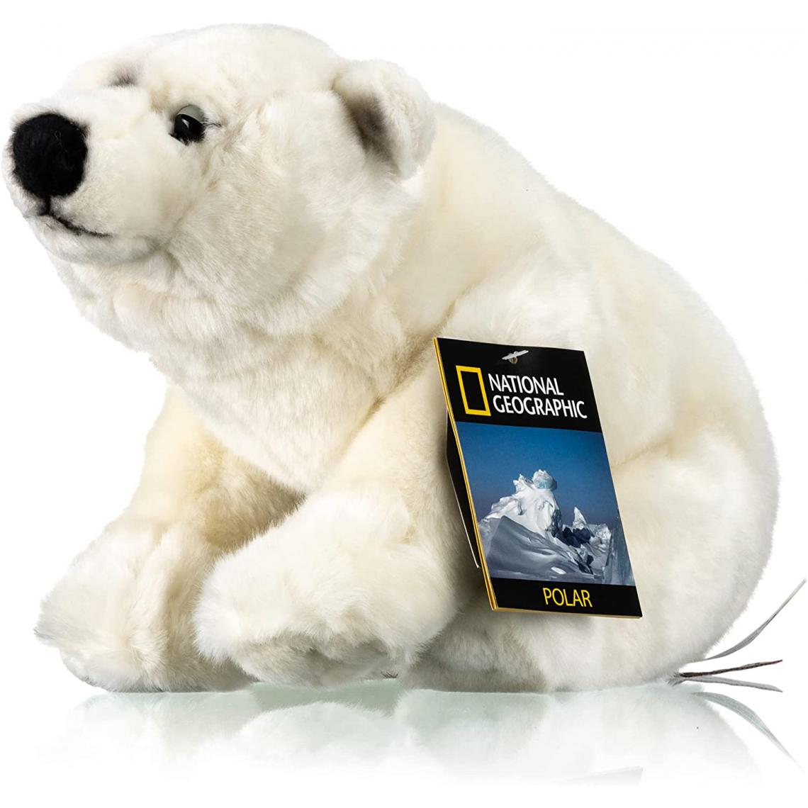 National Geographic - peluche ours de 35 cm blanc - Animaux