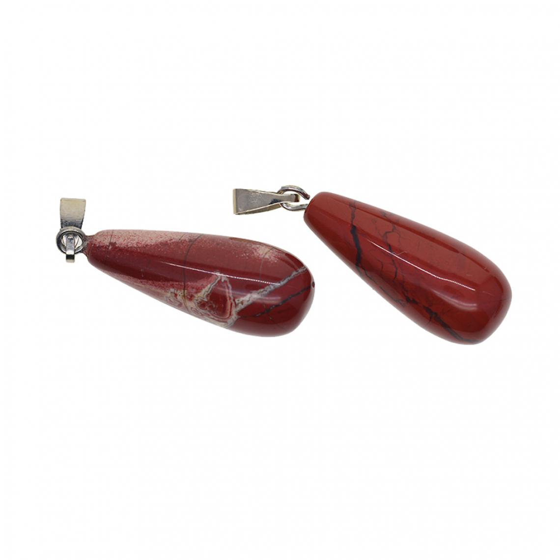 marque generique - 2 pièces multicolore pierres précieuses goutte d'eau pendentifs pour l'artisanat jaspe d'automne - Perles