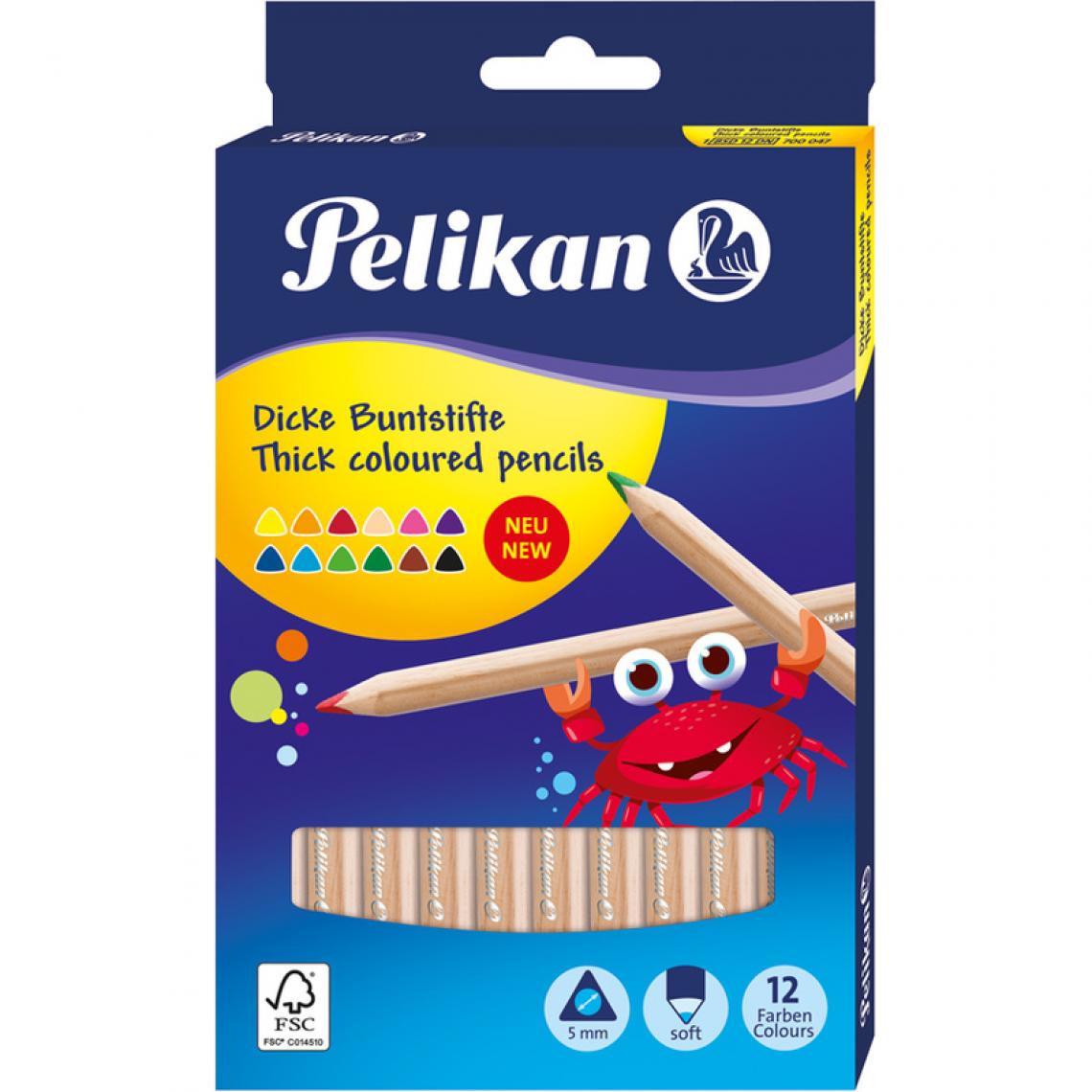 Pelikan - Pelikan Crayons de couleur triangulaires Jumbo, étui en () - Bricolage et jardinage