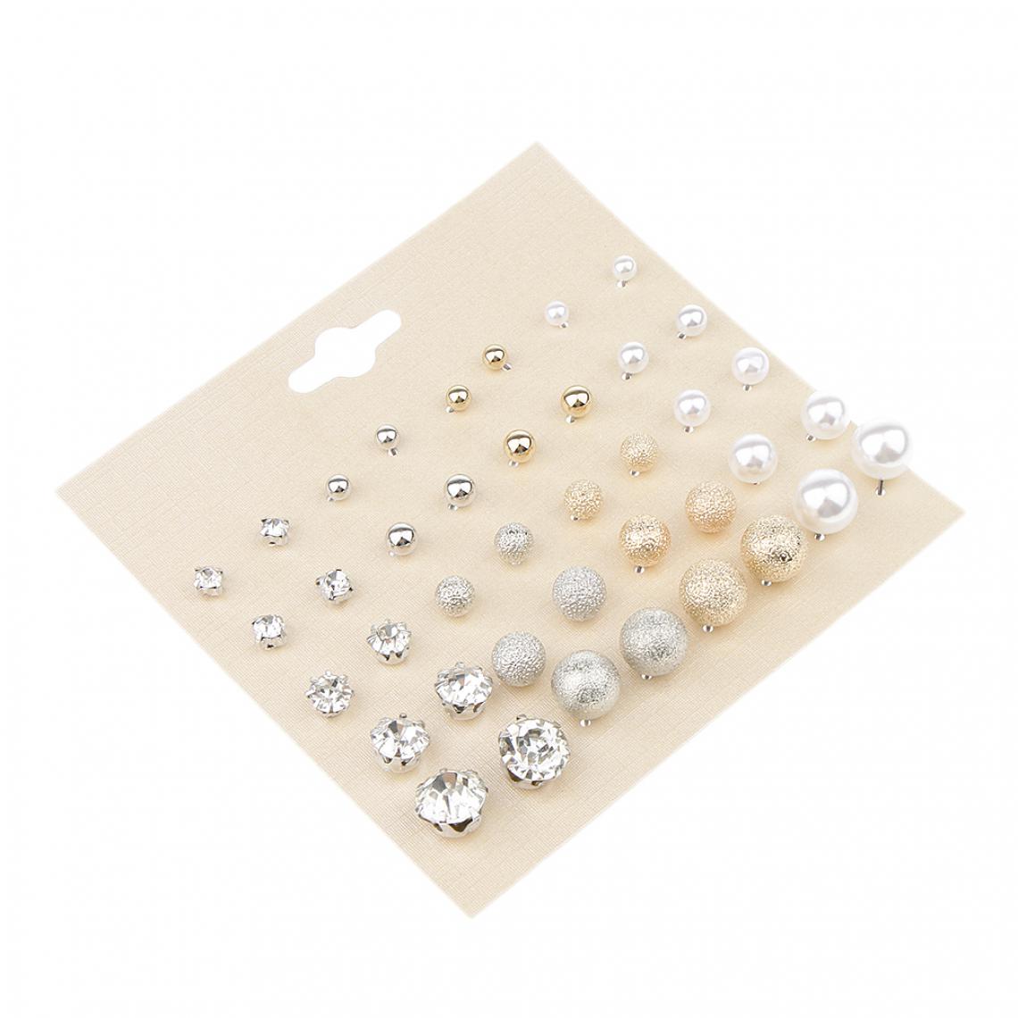 marque generique - Ensemble de 20 Paires de Boucles D'oreilles Boule Imitation Cristal Perle Mate Hypoallergénique - Perles