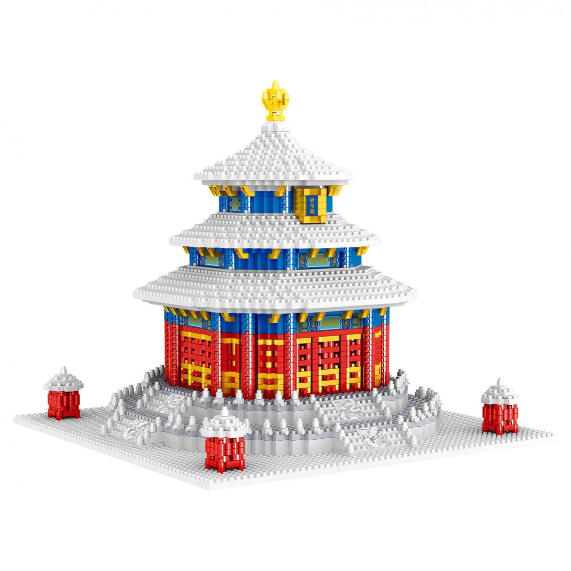 Generic - Jouet de construction Architecture urbaine Lezi Temple du ciel de Pékin ,24 cm * 24 *21.2 cm - Blanc / Rouge  - Briques et blocs