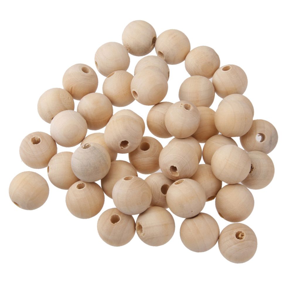 marque generique - 50pcs naturel en bois non peints artisanat perles bricolage fabrication de bijoux conclusions 16mm - Perles