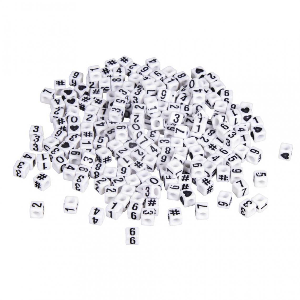Rayher - Perles Chiffres carrées blanches 5 x 5 mm - Perles