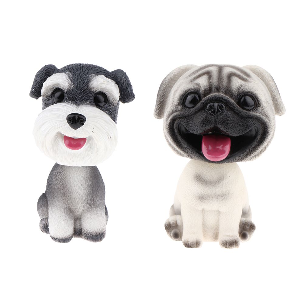 marque generique - 2pcs Bobble Head Dog en Résine Animale Figurine d'Action Décoration de Maison - Jeux éducatifs