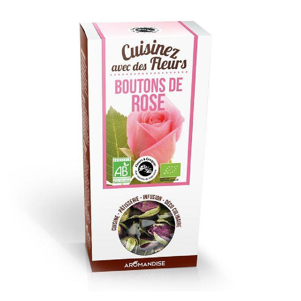 Aromandise - Fleurs comestibles bio - Boutons de Rose 30 g - Kits créatifs