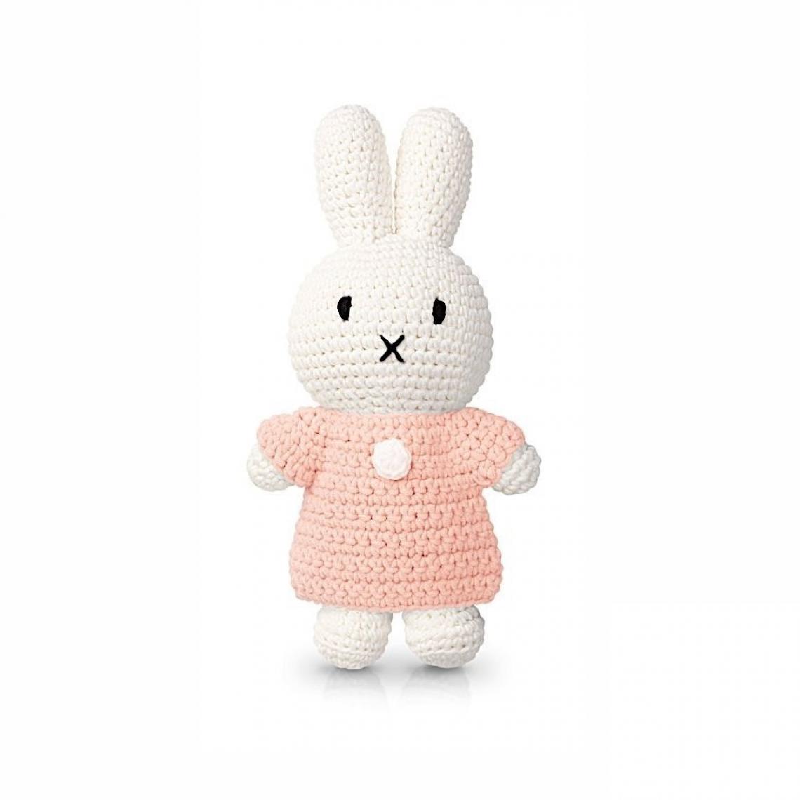 Ac-Deco - Peluche Miffy en crochet - L 10 x l 5 x H 25 cm - Rose pastel - Doudous