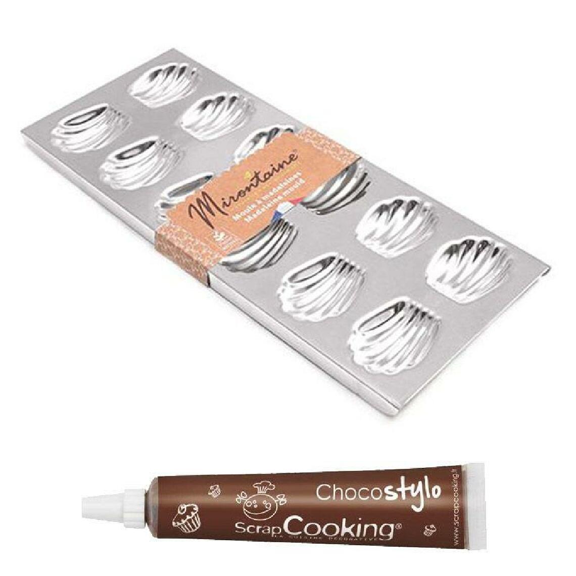 Scrapcooking - Moule à madeleines en fer blanc 12 empreintes + 1 Stylo chocolat offert - Kits créatifs