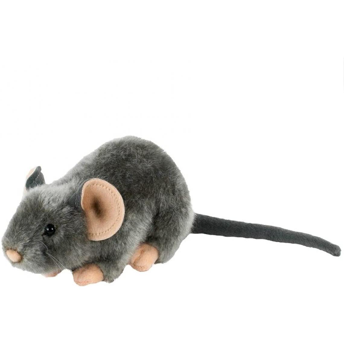 Uni-Toys - Peluche souris couchée de 17 cm gris - Animaux