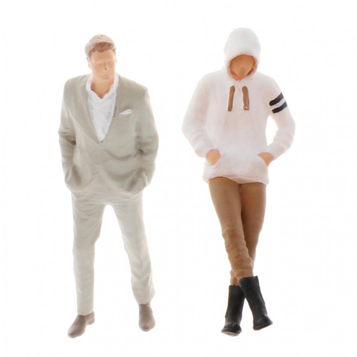 marque generique - 2x 1/64 Miniature Hommes Figure Scène Personnage Street Figure Modèle Jouets - Films et séries