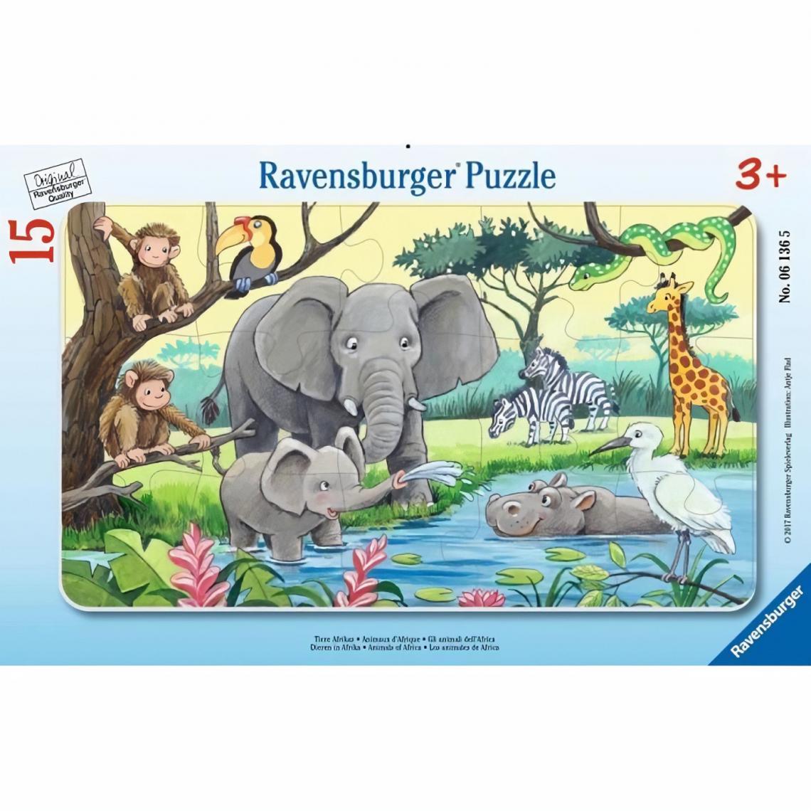 Ravensburger - Puzzle cadre 15 p - Animaux d'Afrique - Animaux