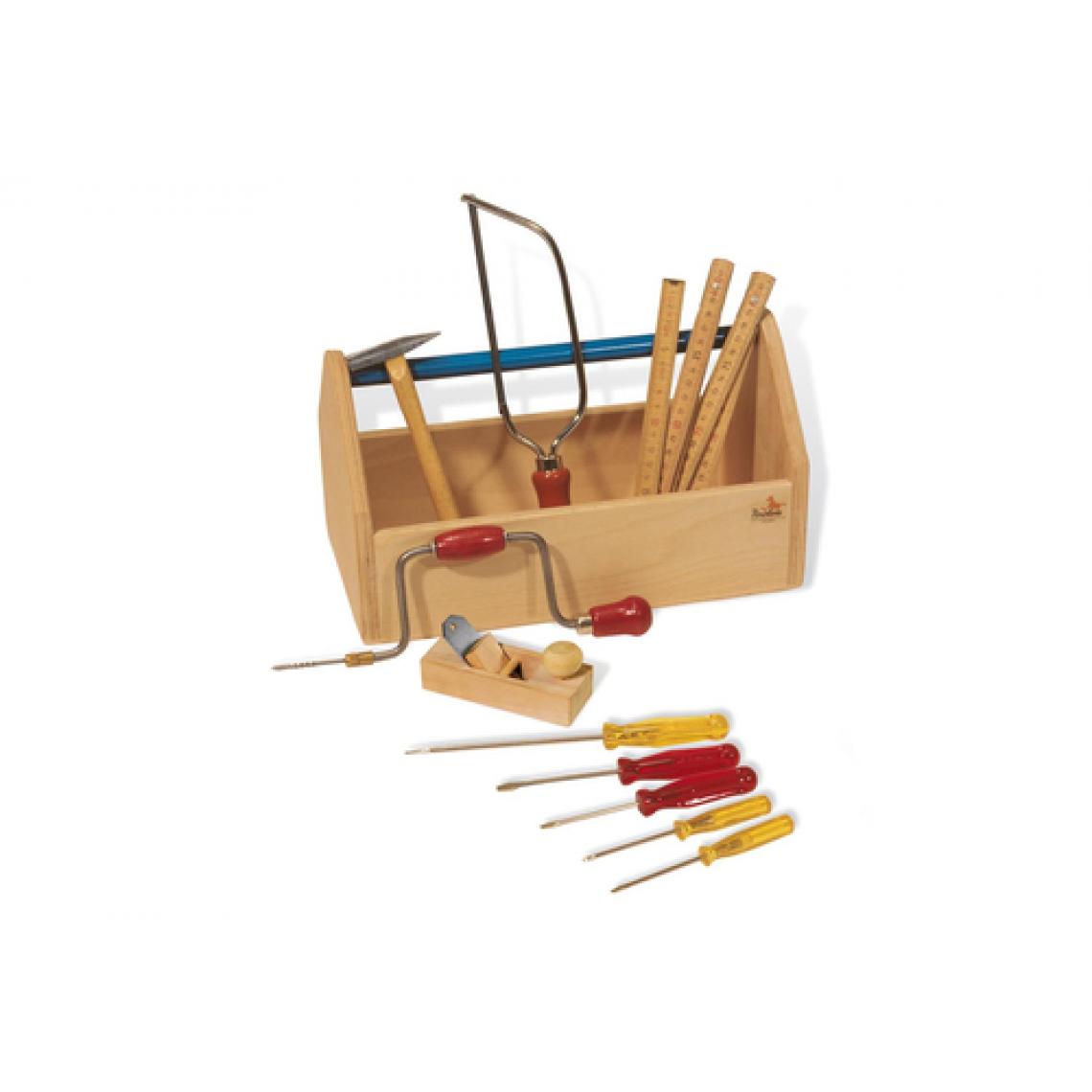 Pinolino - Pinolino Boîte à outils avec outils Bois massif hêtre laqué clair et multicolore - Jeux éducatifs
