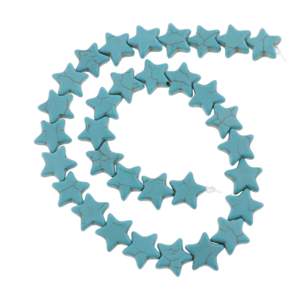 marque generique - 30Pc Star Turquoise Perles Lâches DIY Collier Bracelet Fabrication De Bijoux Bleu - Perles