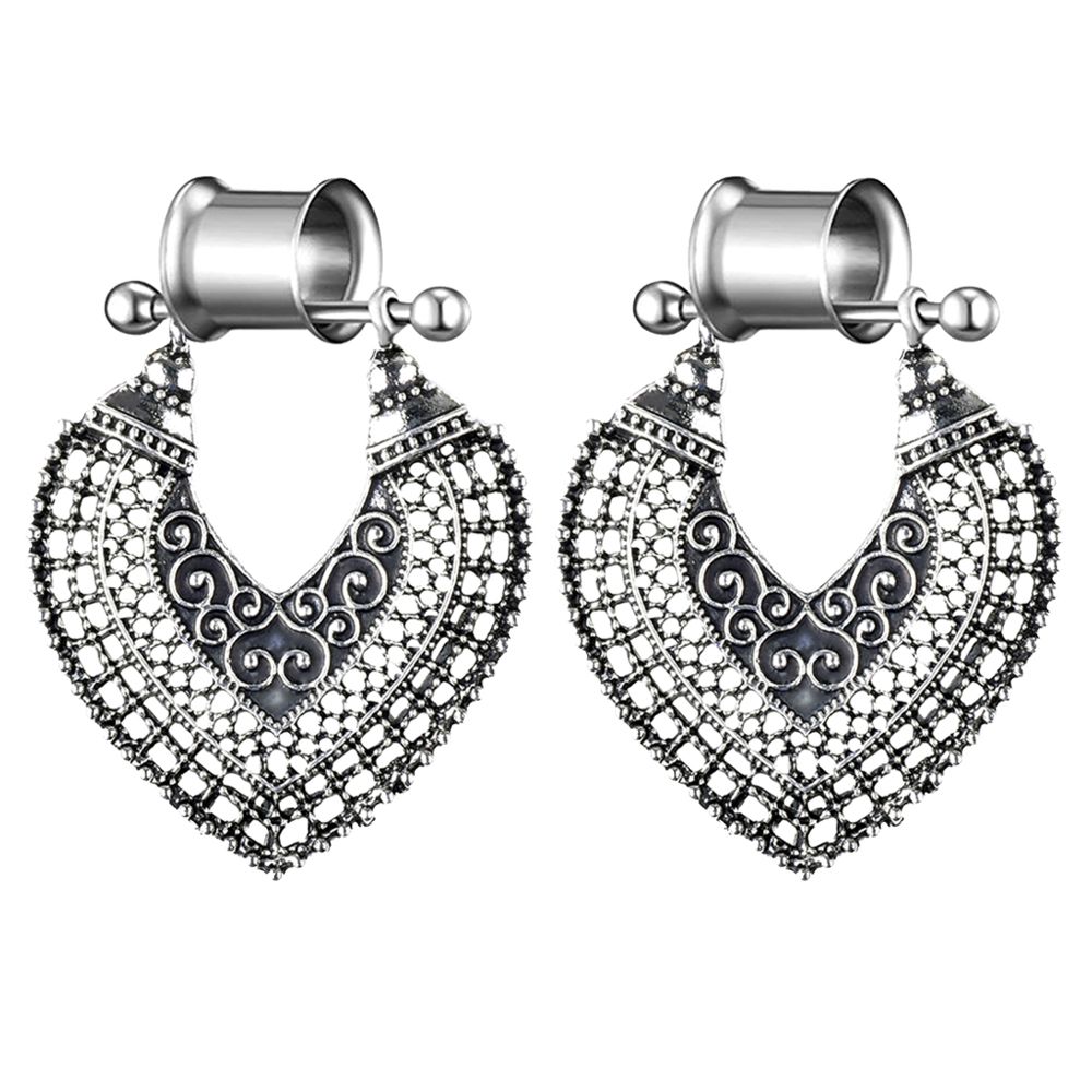 marque generique - Bohemian Vintage Ear Tunnel Plugs Étirement Gauge Drop Dangle Earrings 10mm - Perles