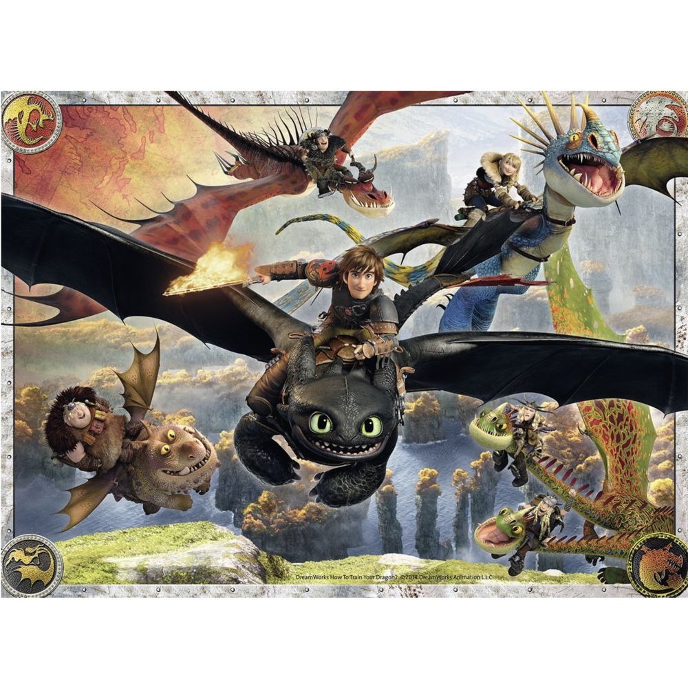 Ravensburger - Puzzle 150 pièces XXL : Dragons : En formation de vol - Animaux