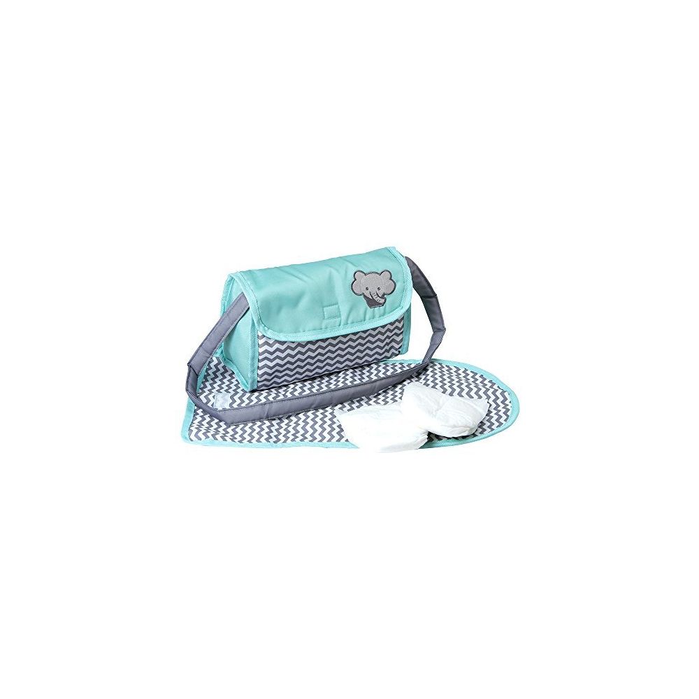Adora - Adora Baby Doll Zig Zag Diaper Bag Accessories changing Set gender Neutral Teal Pattern Design for Kids 3 years & up - Carte à collectionner