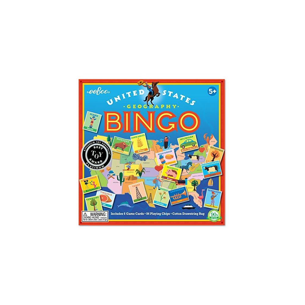 Eeboo - eeBoo United States Bingo Game for Kids - Jeux de cartes