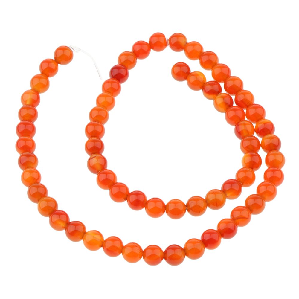 marque generique - 1 brin surface brillante perles en vrac agate rouge perles de pierre bricolage artisanat 6mm - Perles