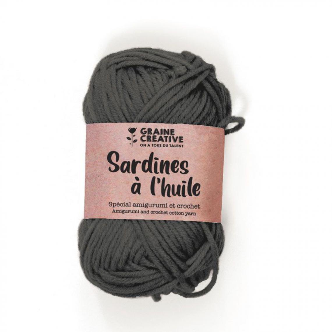 Graines Creatives - Fil de coton spécial crochet et amigurumi 55 m - gris foncé - Dessin et peinture