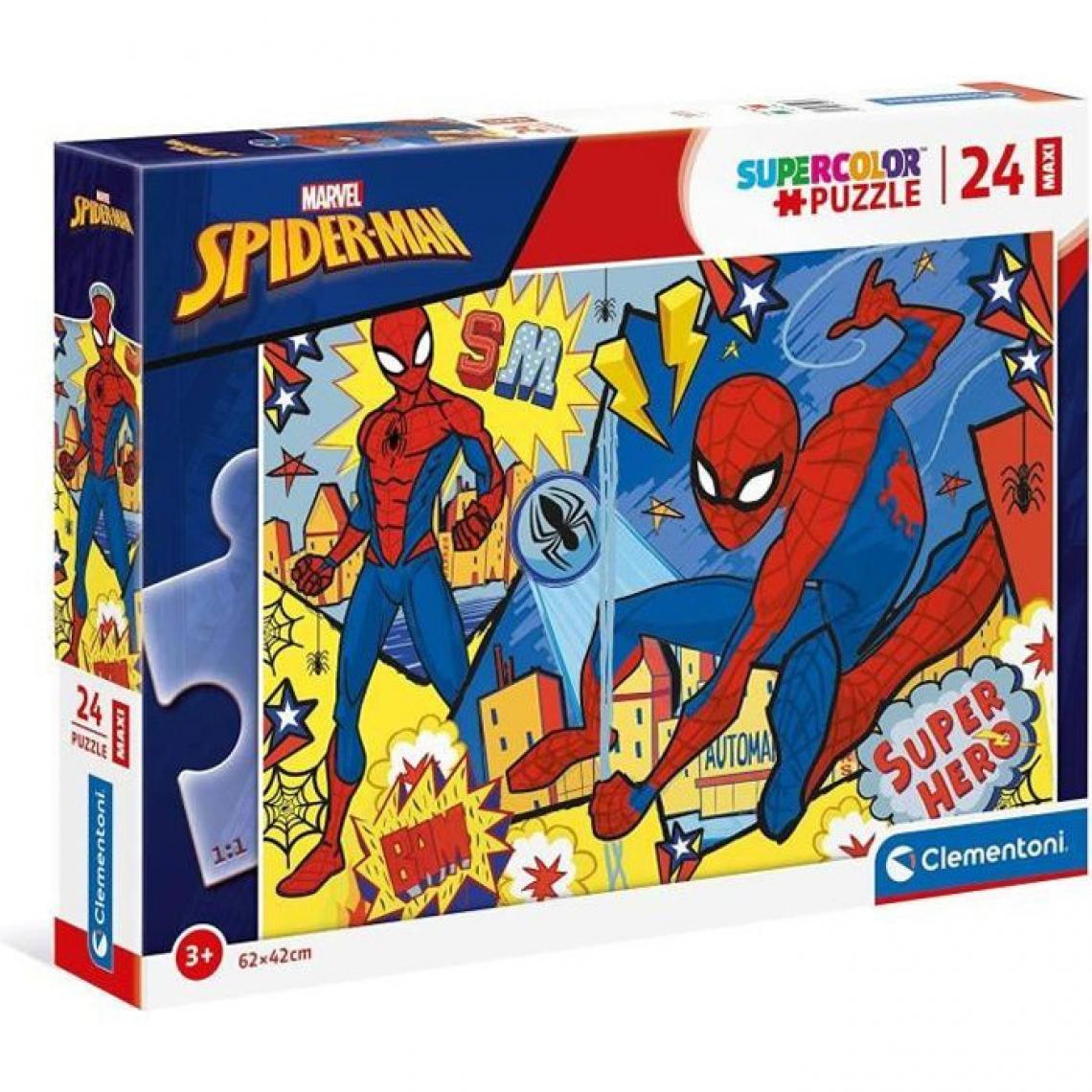 Clementoni - Clementoni - 24 pieces Maxi - Marvel - Spiderman - Animaux