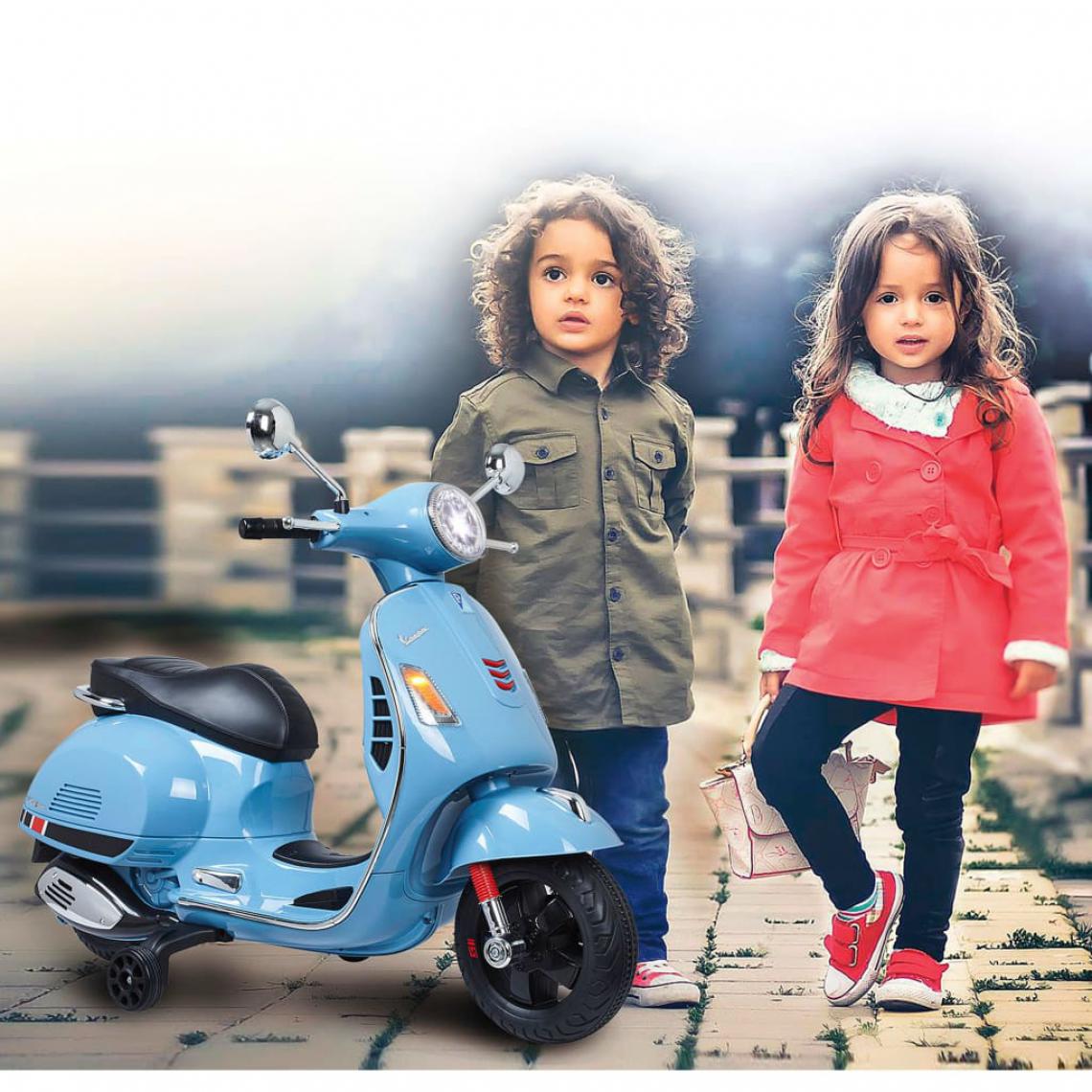 Jamara - Jamara Voiture jouet Vespa GTS 125 Bleu 12 V - Véhicule électrique pour enfant
