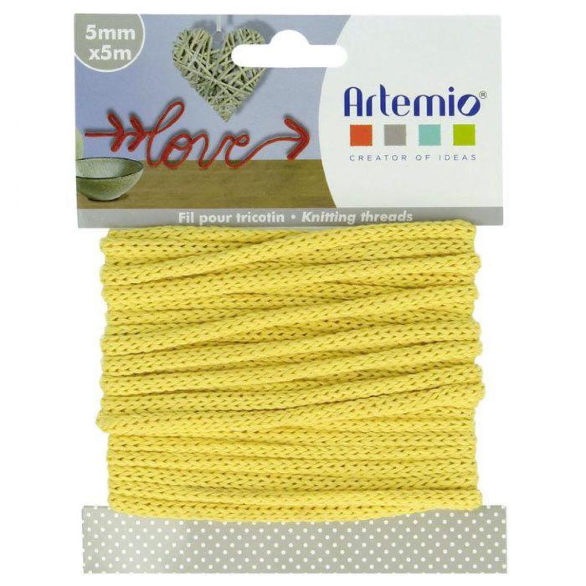 Artemio - Fil à tricotin 5 mm x 5 m - jaune - Dessin et peinture