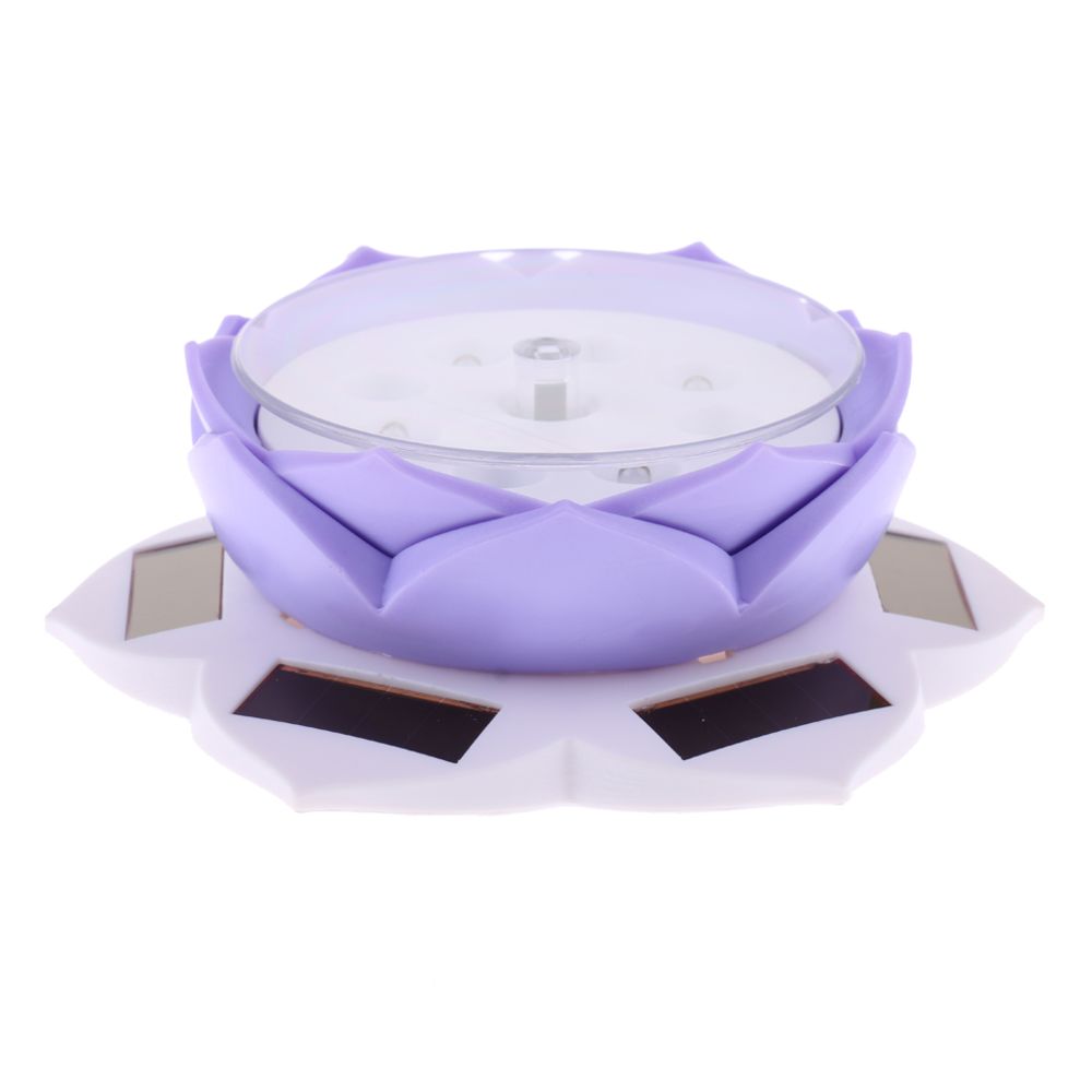 marque generique - solaire alimenté lotus fleur lanterne présentoir rotatif blanc + violet - Voitures