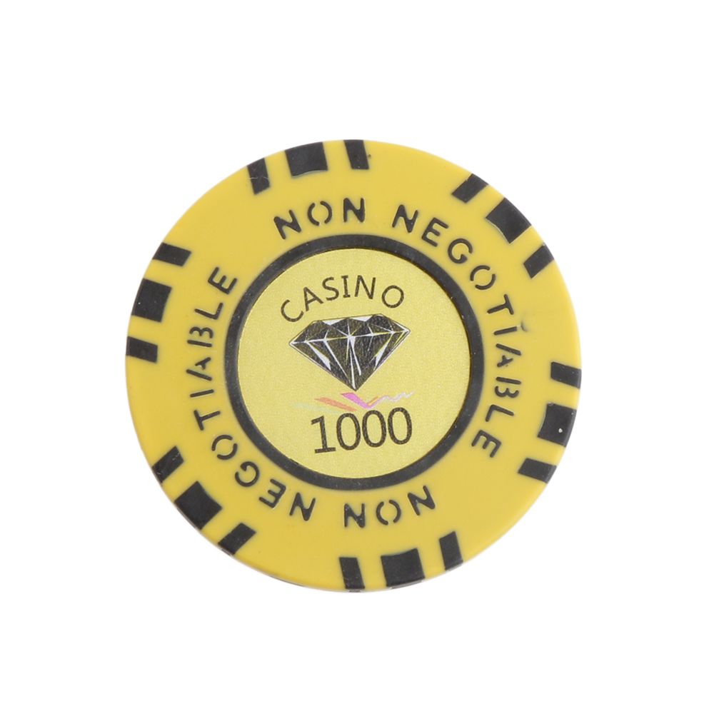 marque generique - Magideal 1000 Valeur Nominale 45mm Non Négociable Diamant Casino D'argile Jetons Jaunes - Jeux de stratégie