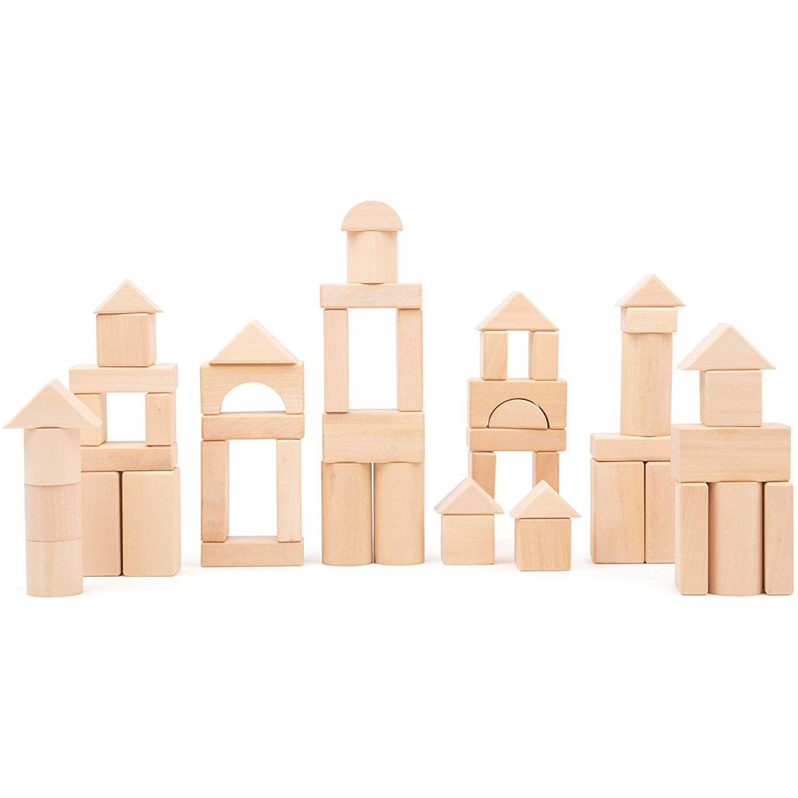 Small Foot - Set de Construction de 50 pièces en bois - Briques et blocs